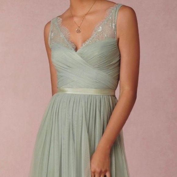 Hitherto A BHLDN Exclusive from Anthropologie, Fleur Bridesmaid Gown Sea Glass 2 - Picture 8 of 13